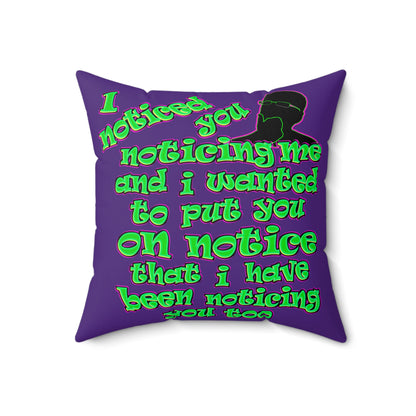 noticed you noticing - Faux Suede Square Pillow - (purple)