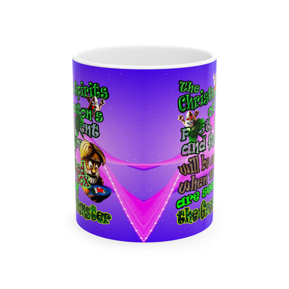 christmas spirits of boston - White Mug (purple-pink wave)