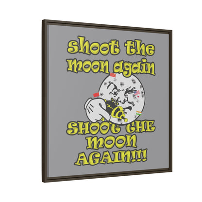 shoot the moon again - framed canvas art (grey)