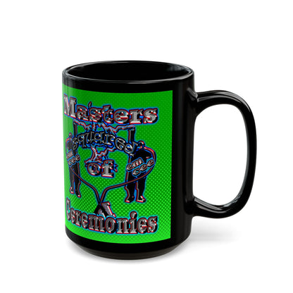 em cee squared - Black Mug (logo green)