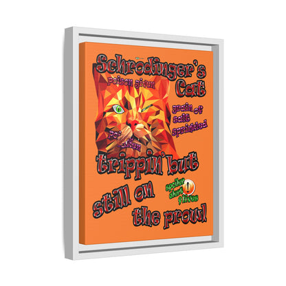 schrodinger's cat - framed canvas art (crusta)