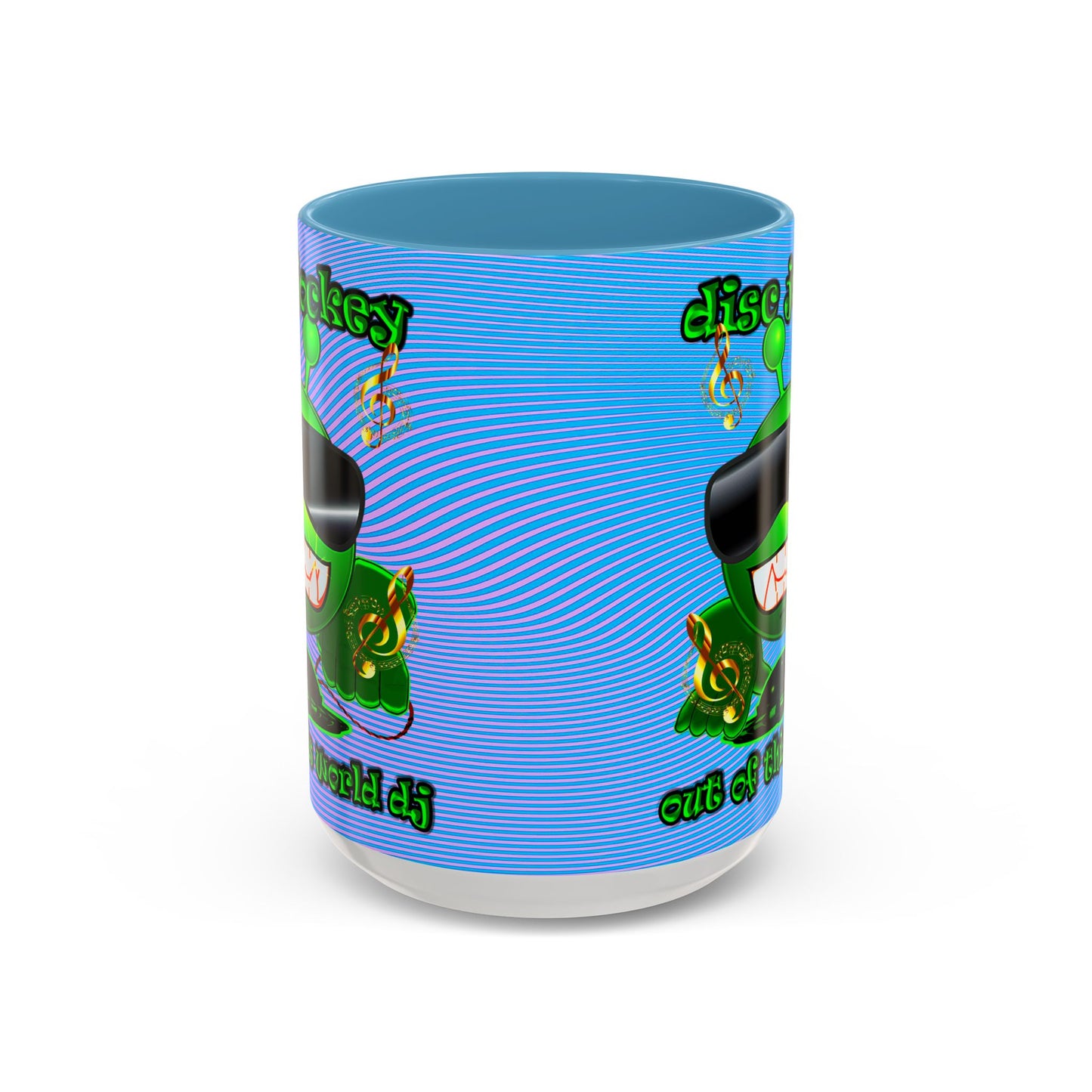 disc jockey - Accent Mug (light blue-purple wave)