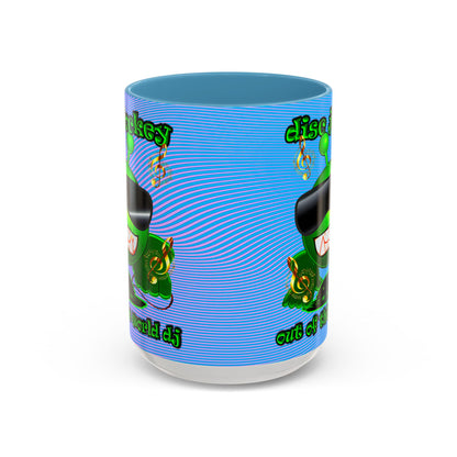 disc jockey - Accent Mug (light blue-purple wave)
