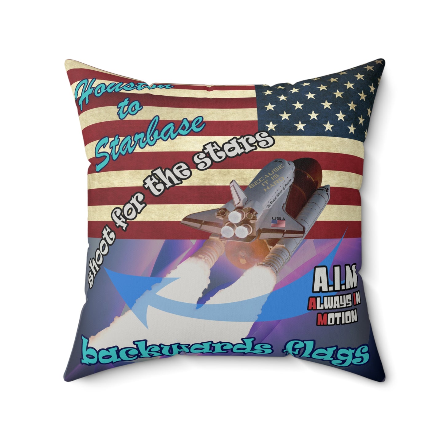 shoot for the stars - Faux Suede Square Pillow - (grey-pink wave)