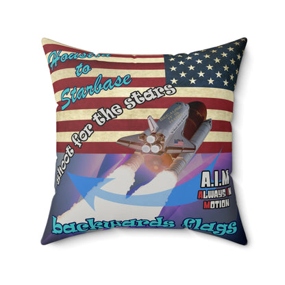 shoot for the stars - Faux Suede Square Pillow - (grey-pink wave)