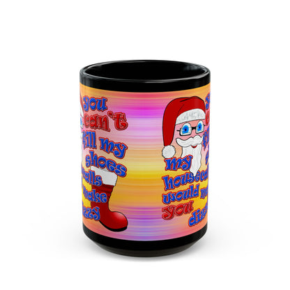 santa's shoes - Black Mug (color blur)