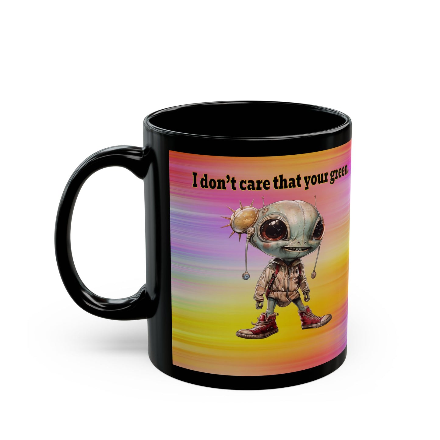 I don't care that your grey - Black Mug (color blur)