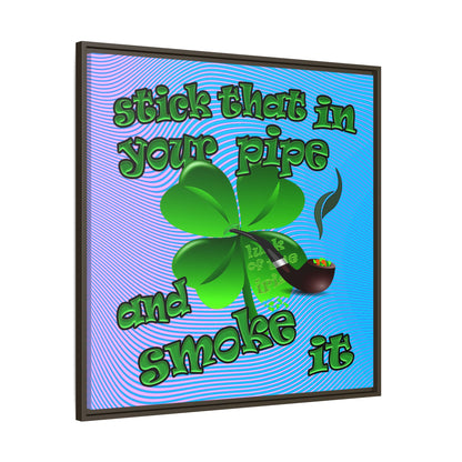 stick that in your pipe and smoke it - framed canvas art (light blue-purple wave)