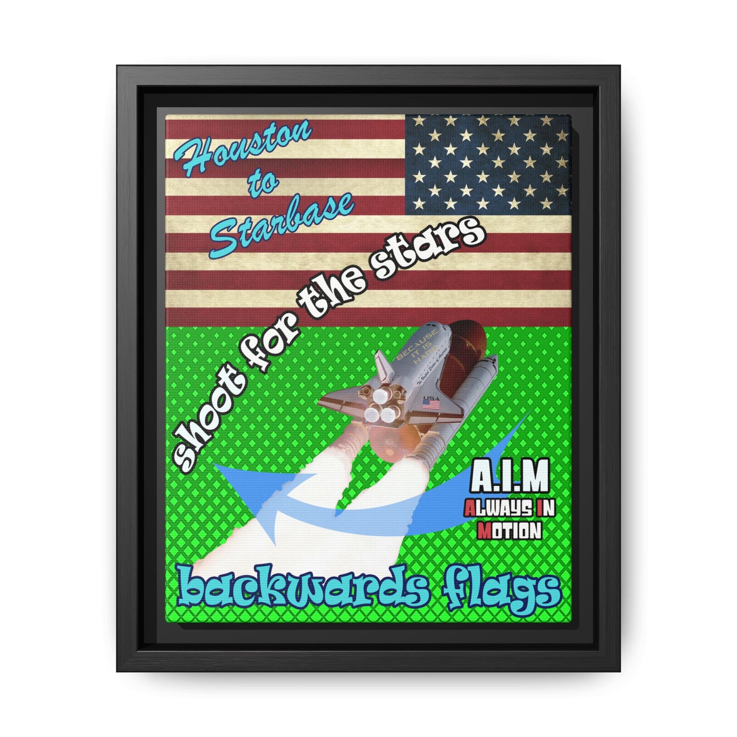 shoot for the stars - framed canvas art (logo green)
