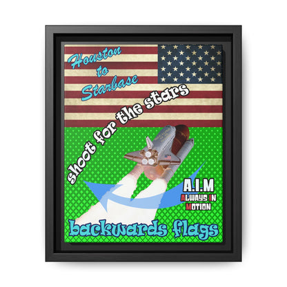 shoot for the stars - framed canvas art (logo green)