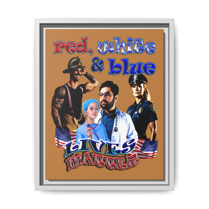 rw&b lives matter - framed canvas art (light brown)