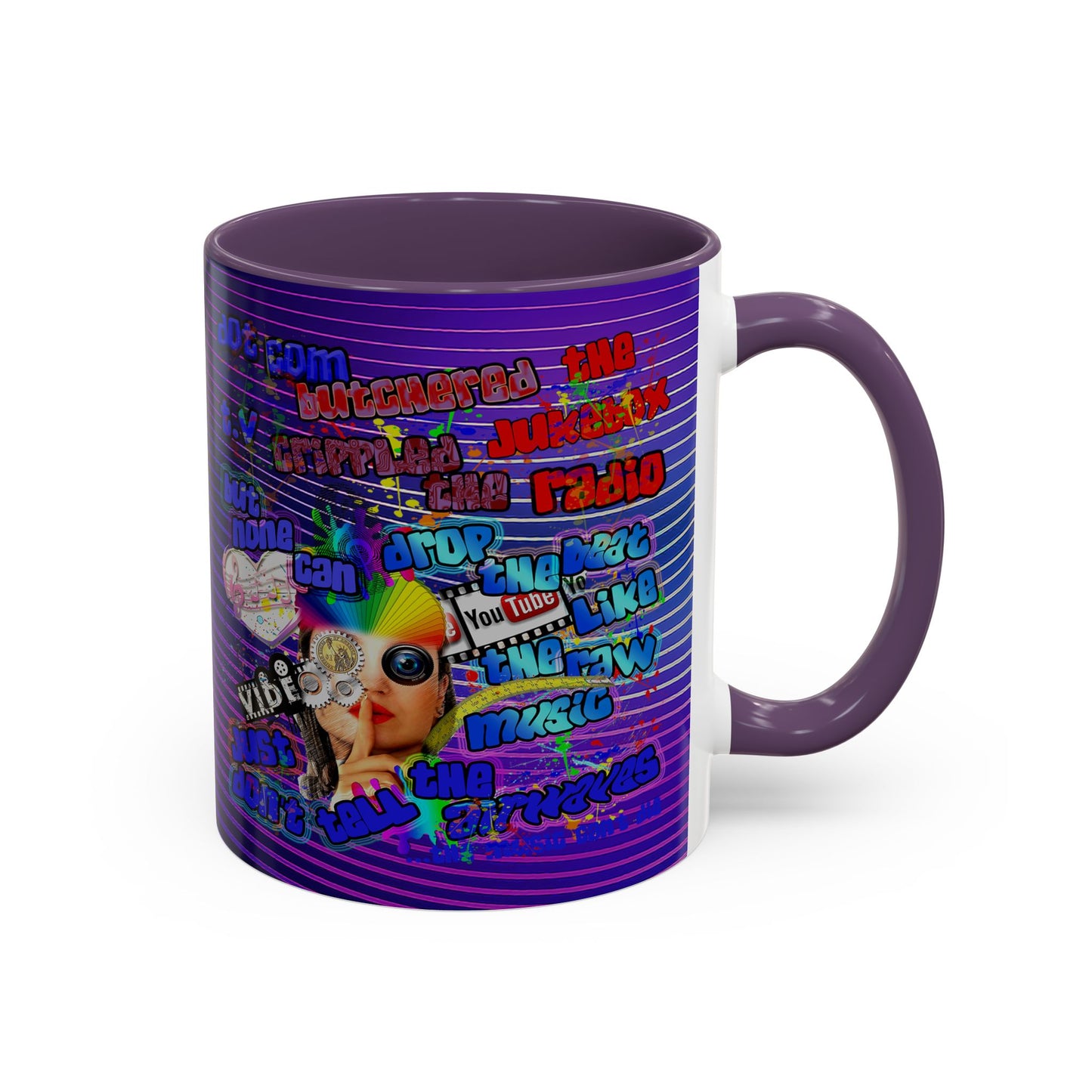 drop the beat - Accent Mug (purple wave)