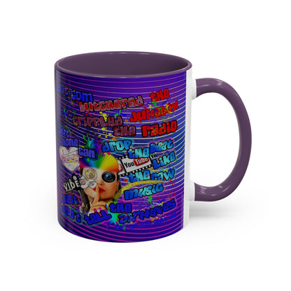 drop the beat - Accent Mug (purple wave)