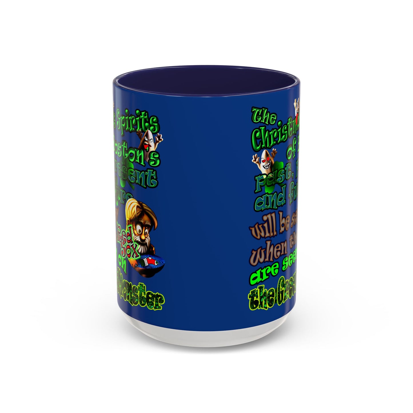christmas spirits of boston - Accent Mug (dark blue)