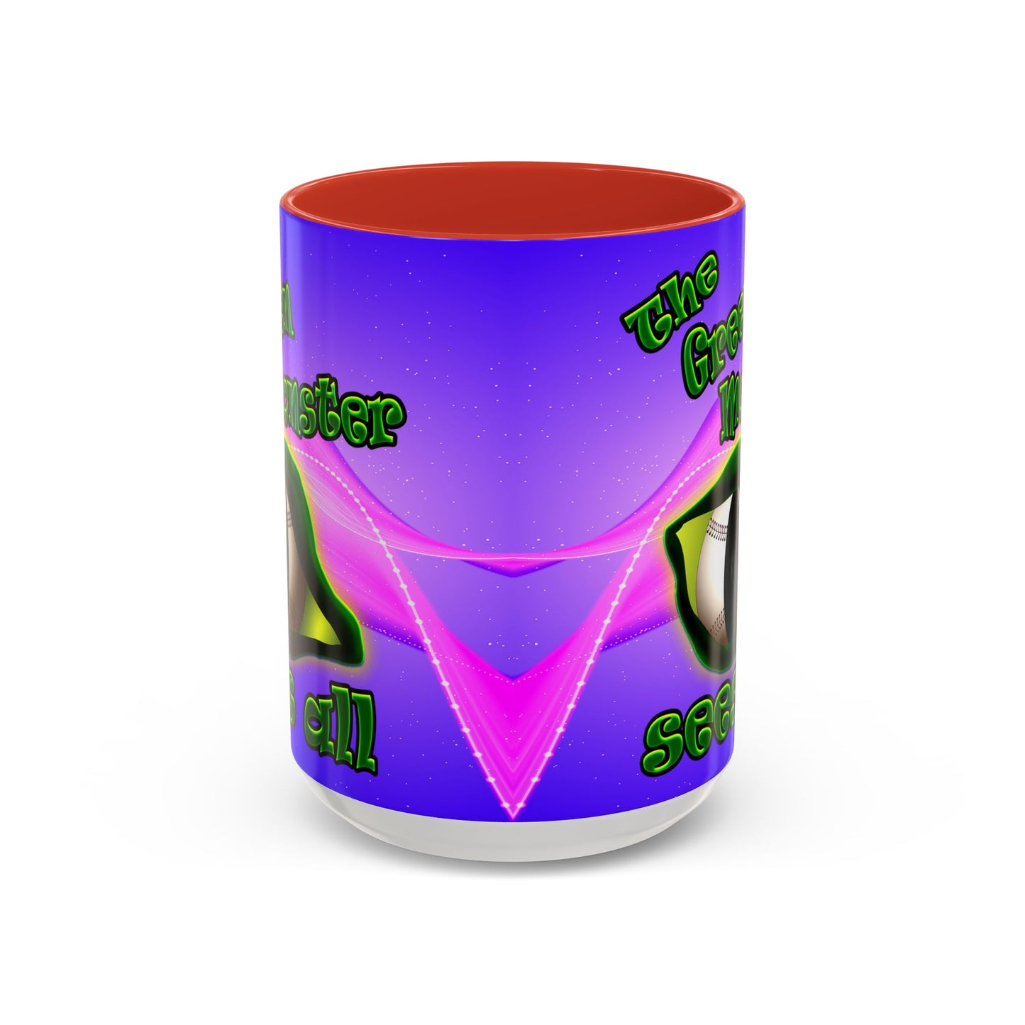 green monster - Accent Mug (purple-pink wave)