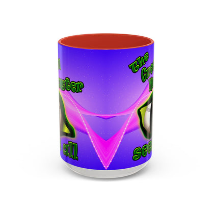 green monster - Accent Mug (purple-pink wave)