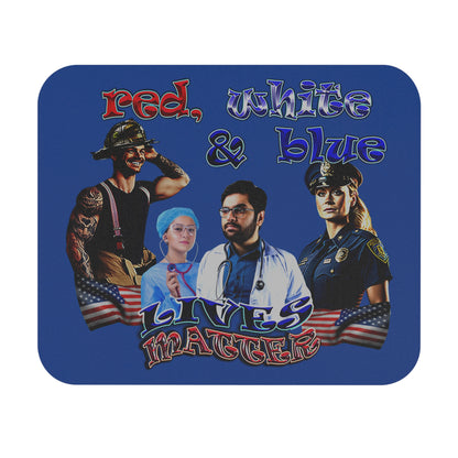 rw&b lives matter - Mouse Pad (Rectangle) (dark blue)