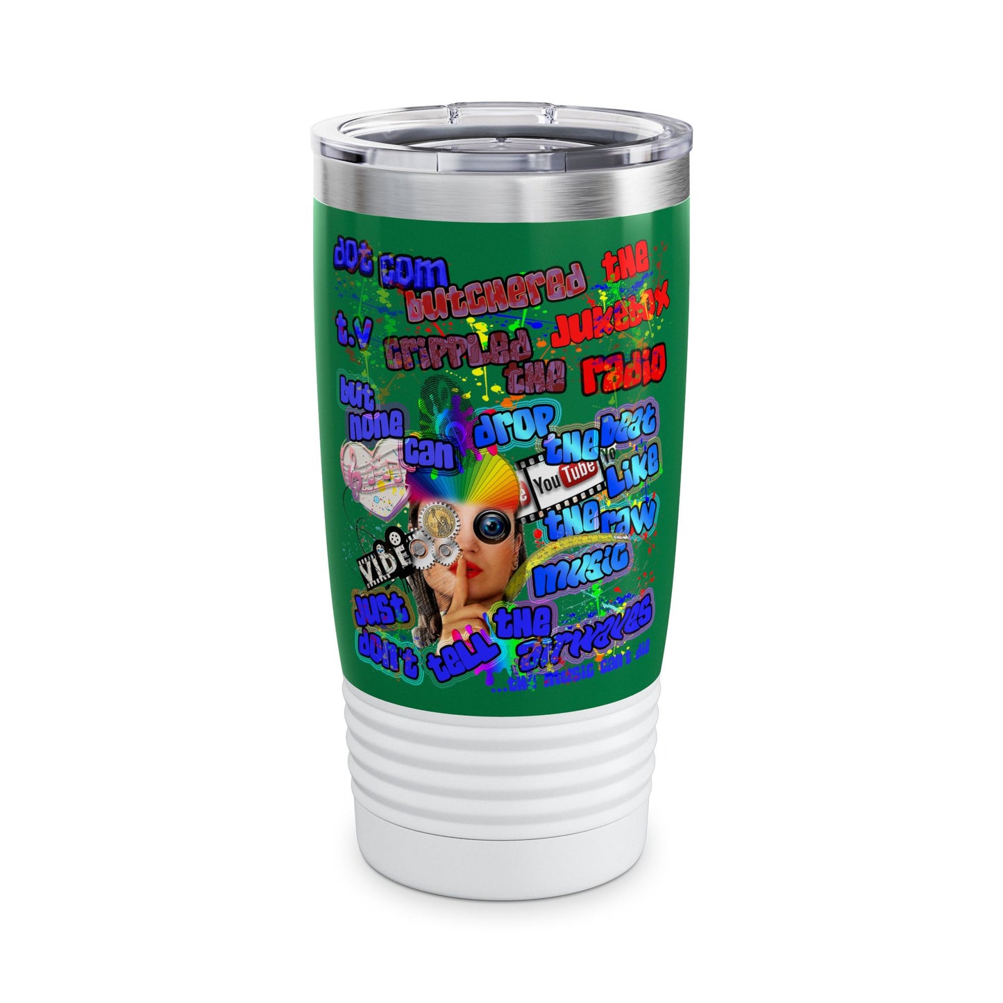 drop the beat - Ringneck Tumbler, 20oz (dark green)