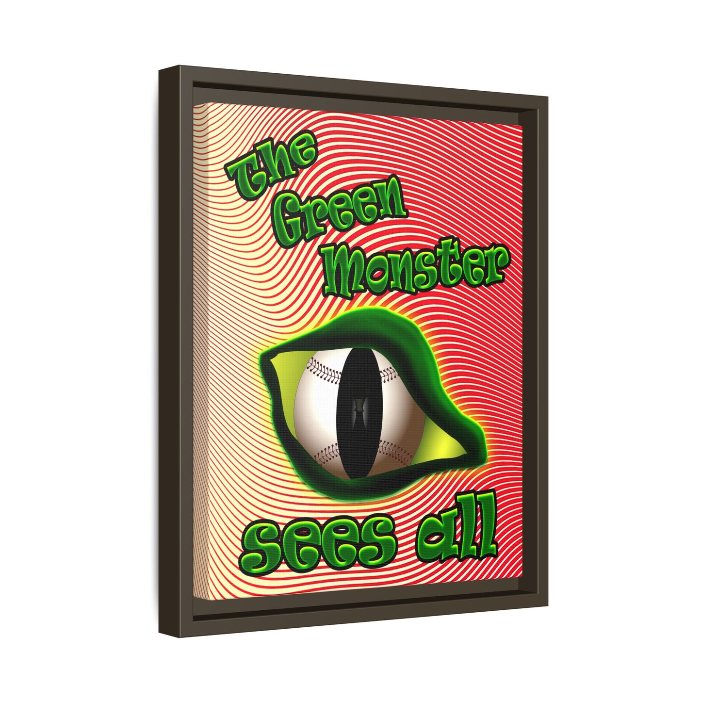 green monster - framed canvas art (yellow-orange wave)