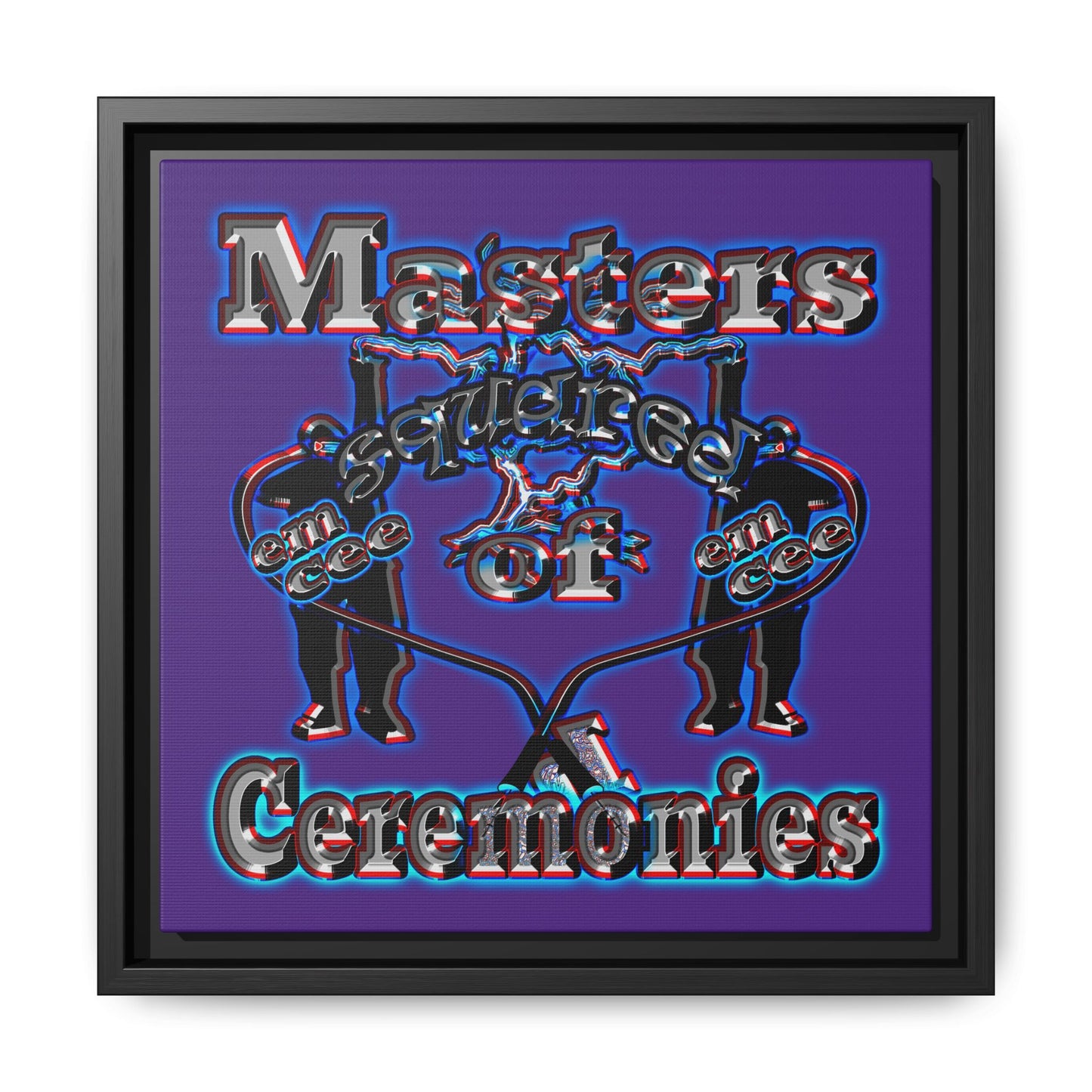 em cee squared - framed canvas art (purple)
