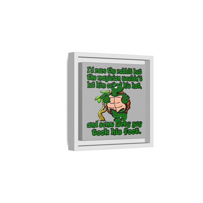turtle race - framed canvas art (light grey)
