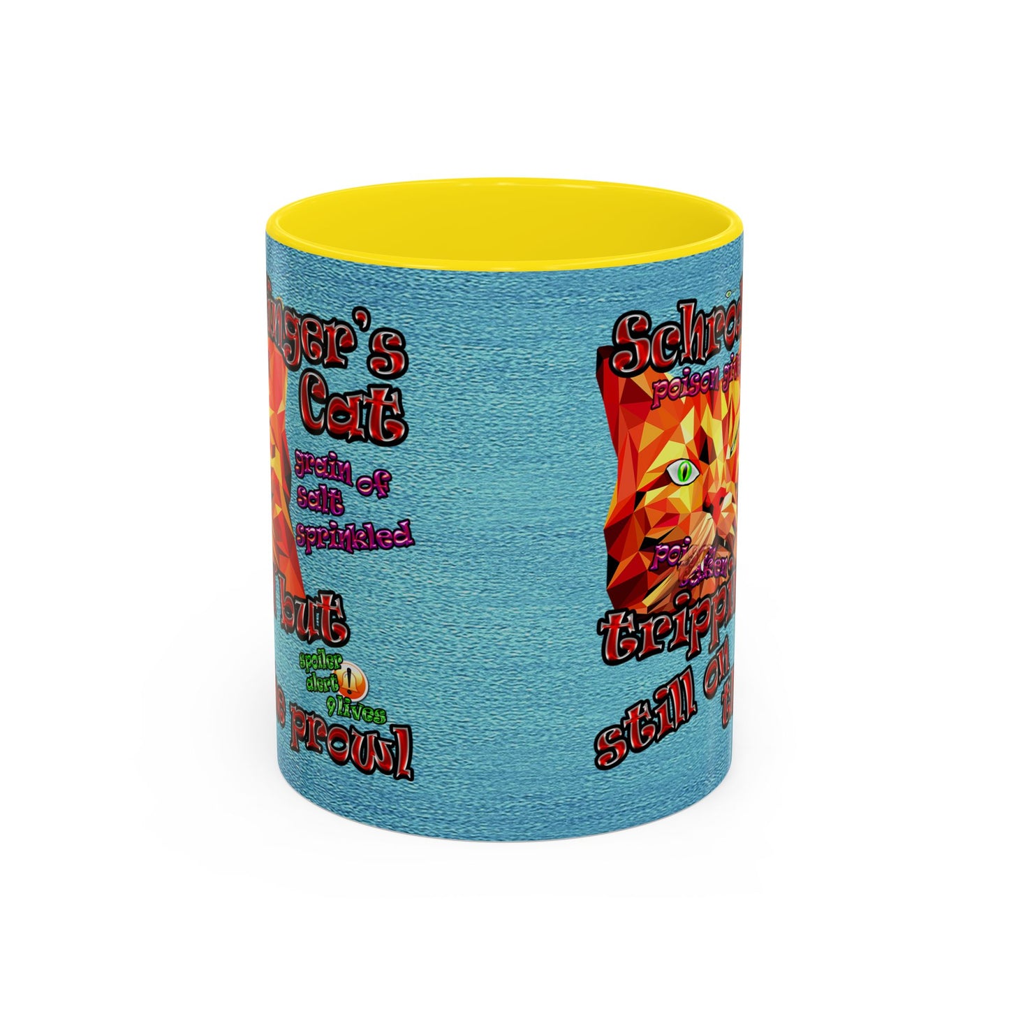 schrodinger's cat - Accent Mug (faded blue)