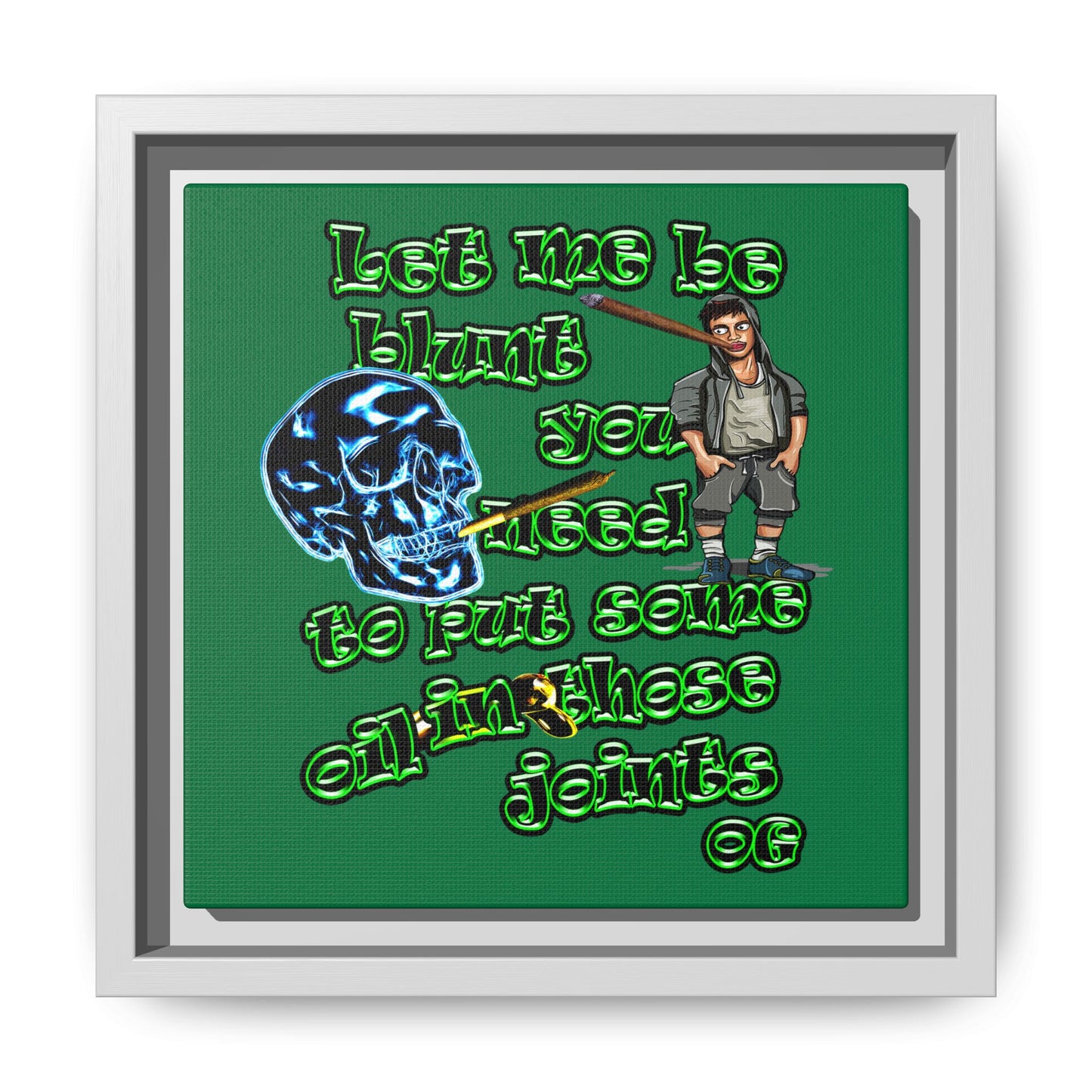 og - framed canvas art (dark green)