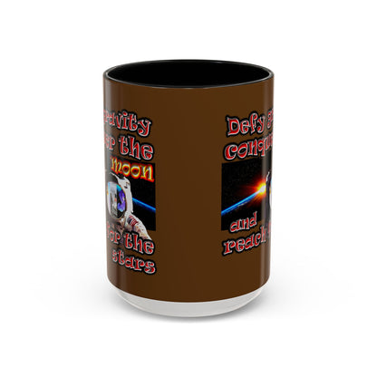 defy conquer reach - Accent Mug (brown)