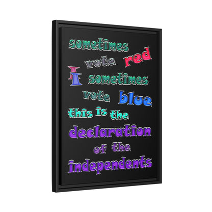 declaration of the independents - framed canvas art (black)