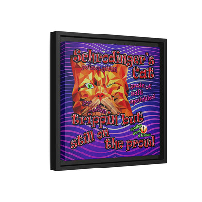 schrodinger's cat - framed canvas art (purple wave)