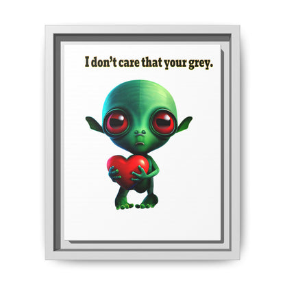 I don't care that your grey - framed canvas art (white)