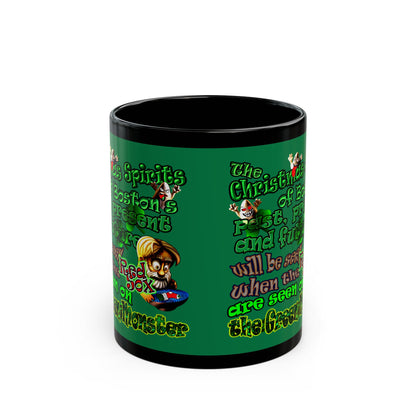 christmas spirits of boston - Black Mug (dark green)