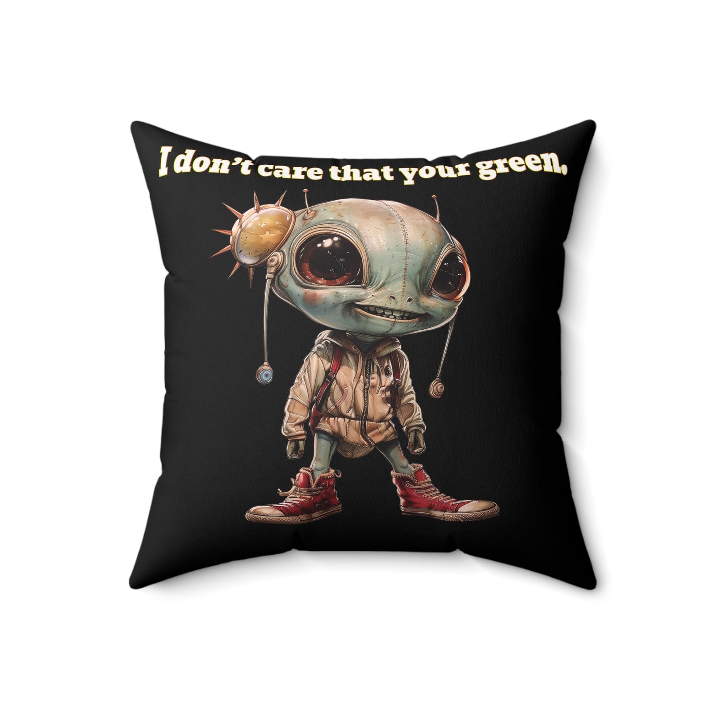 I don't care that your grey - Faux Suede Square Pillow - (black)