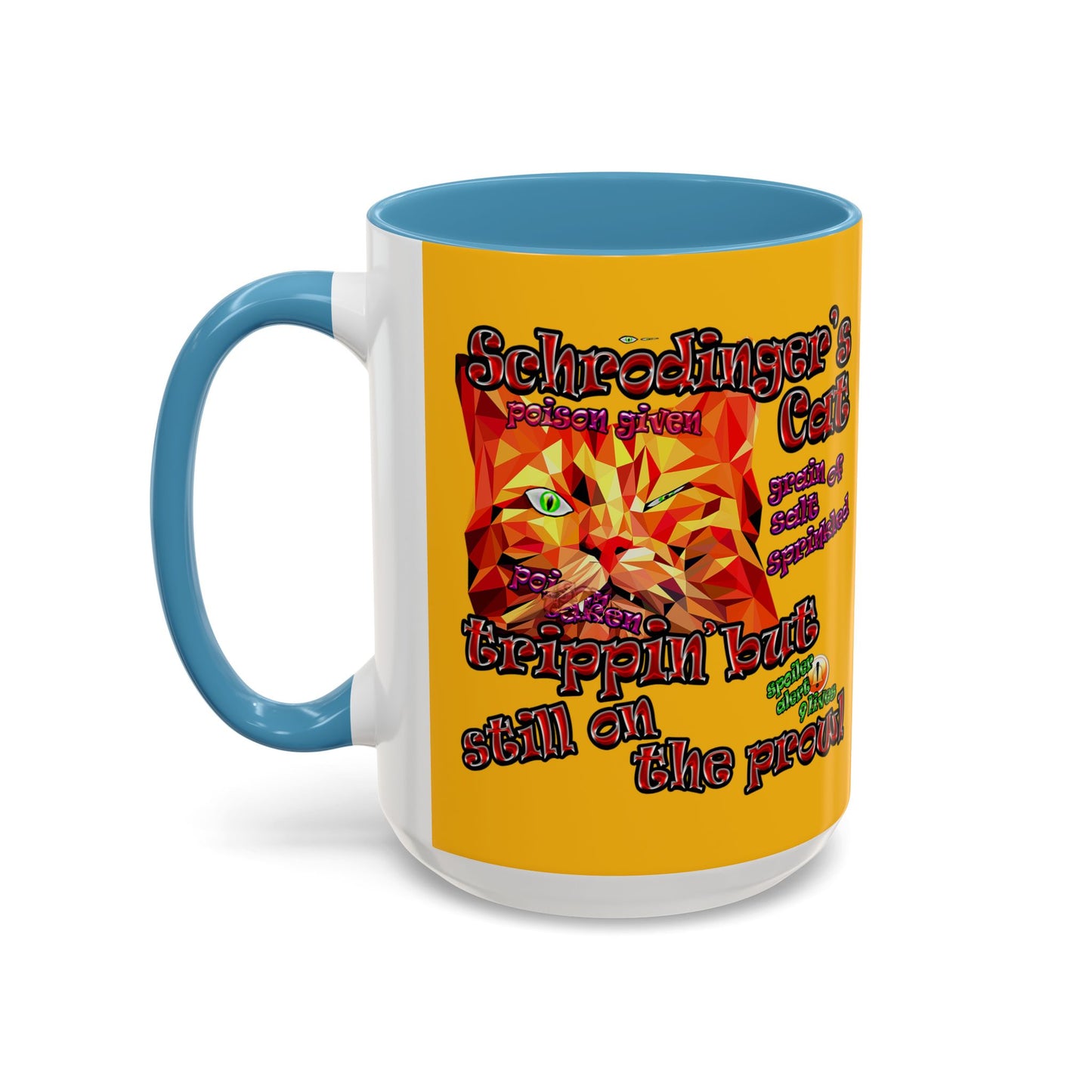 schrodinger's cat - Accent Mug (yellow)
