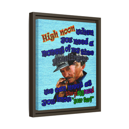 high noon - framed canvas art (faded blue)