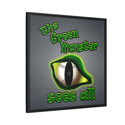 green monster - framed canvas art (grey-light grey)