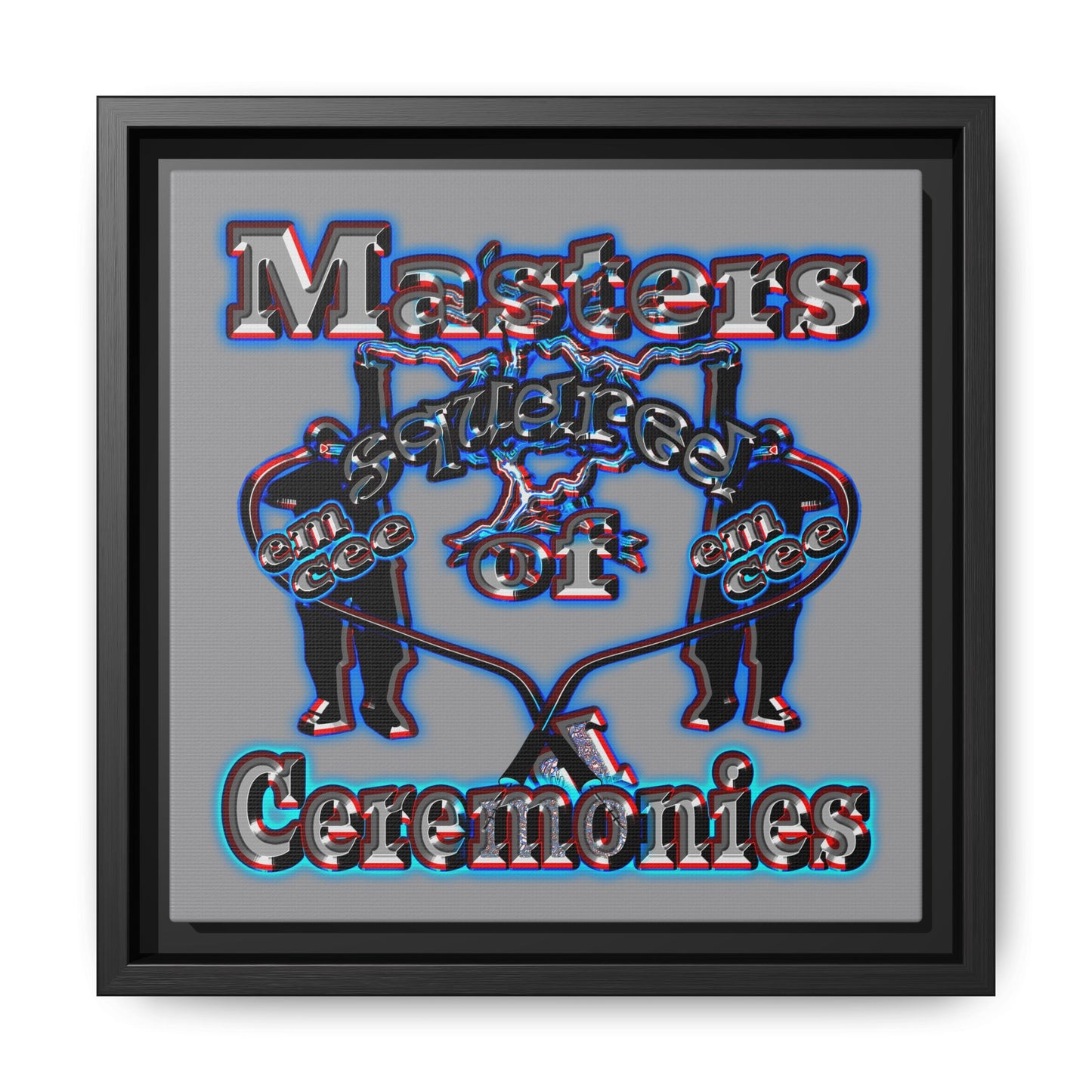 em cee squared - framed canvas art (grey)