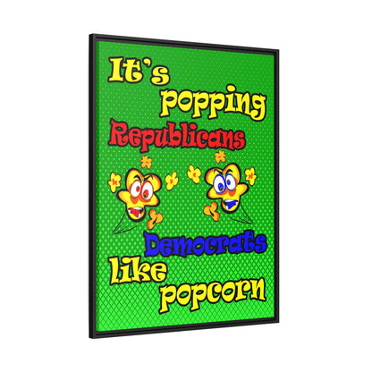 popping like popcorn - framed canvas art (logo green)