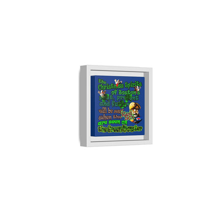 christmas spirits of boston - framed canvas art (dark blue)