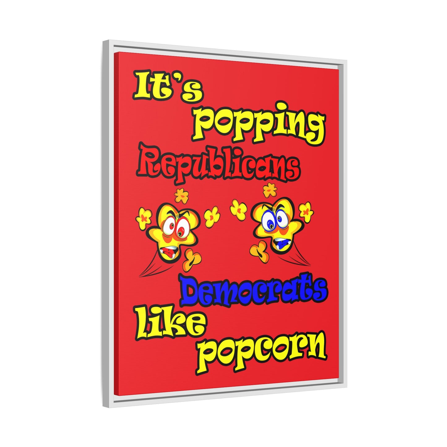 popping like popcorn - framed canvas art (red)