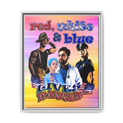 rw&b lives matter - framed canvas art (color blur)