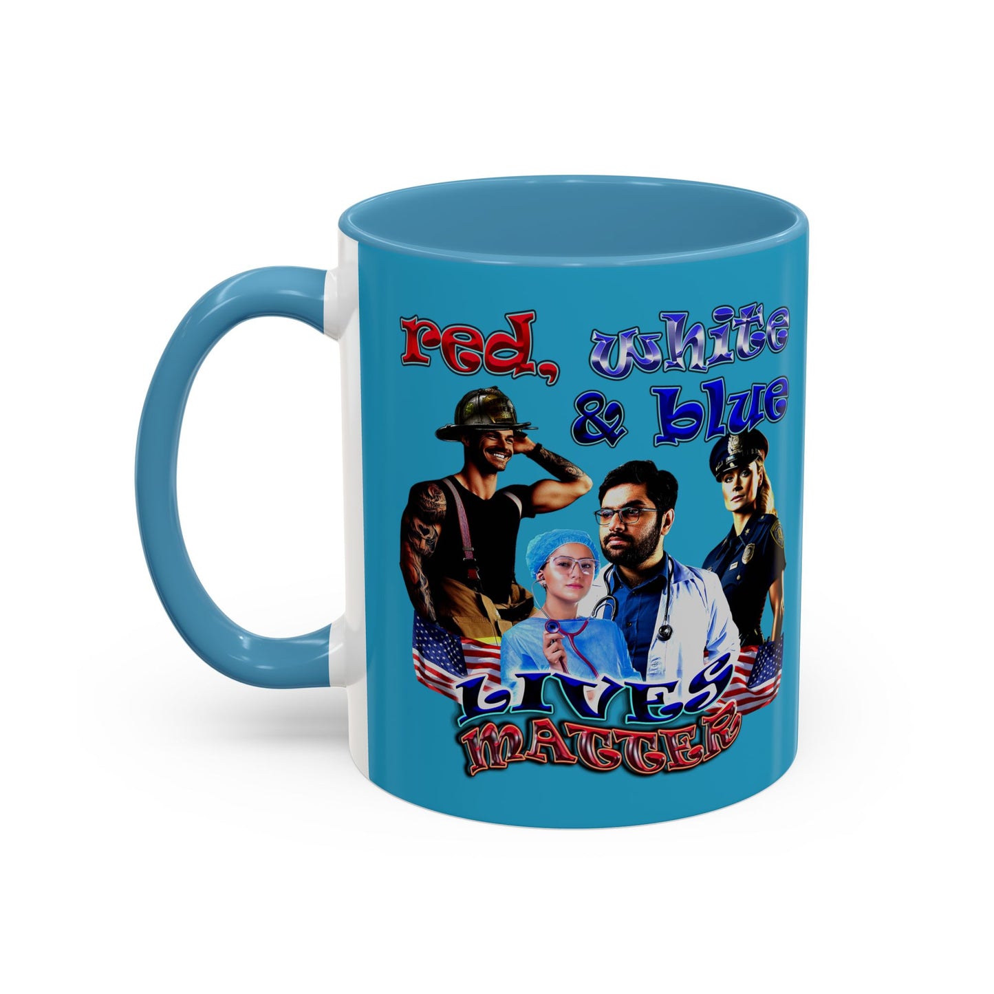 rw&b lives matter - Accent Mug (turquoise)