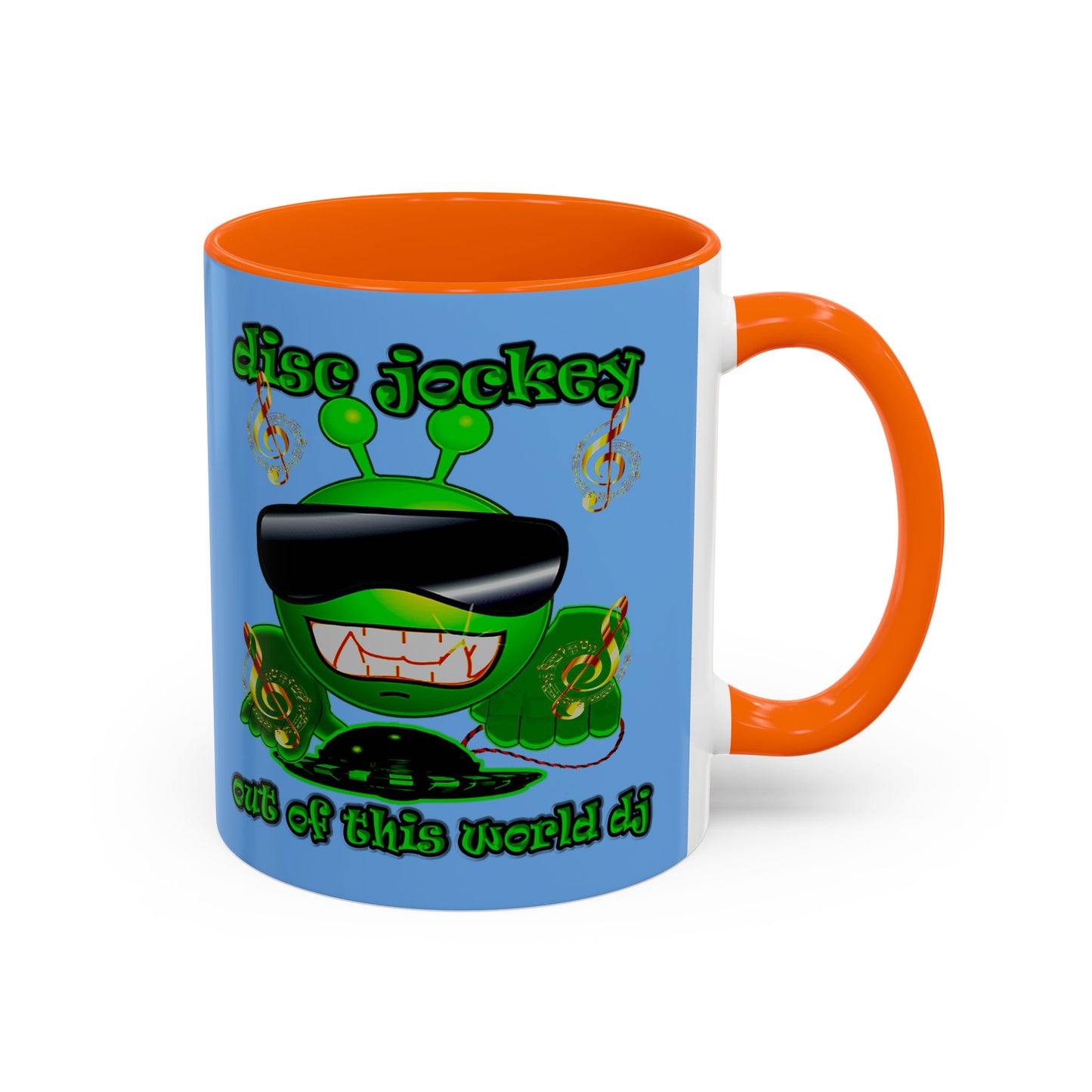 disc jockey - Accent Mug (light blue)