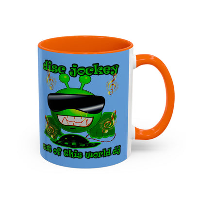 disc jockey - Accent Mug (light blue)