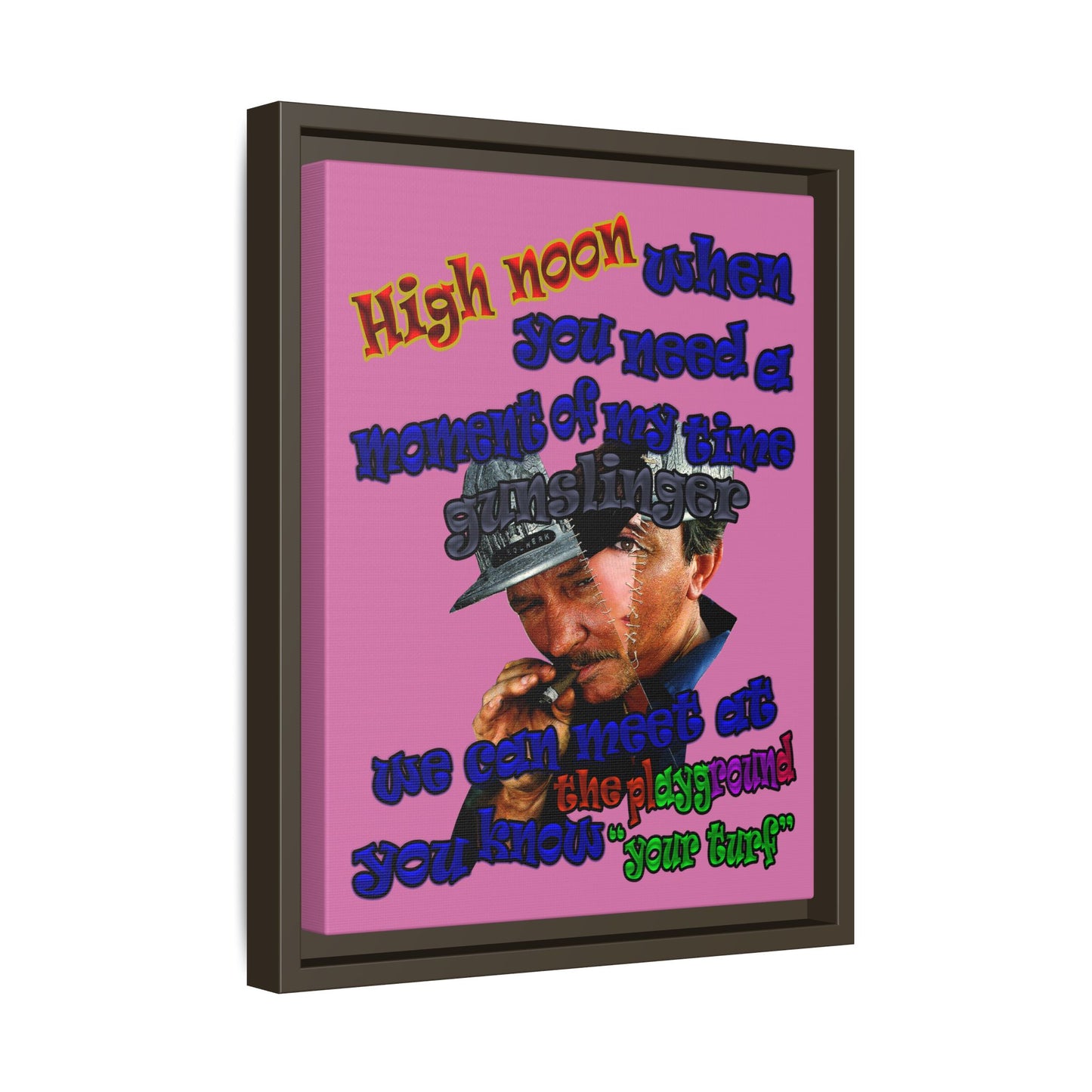 high noon - framed canvas art (light pink)