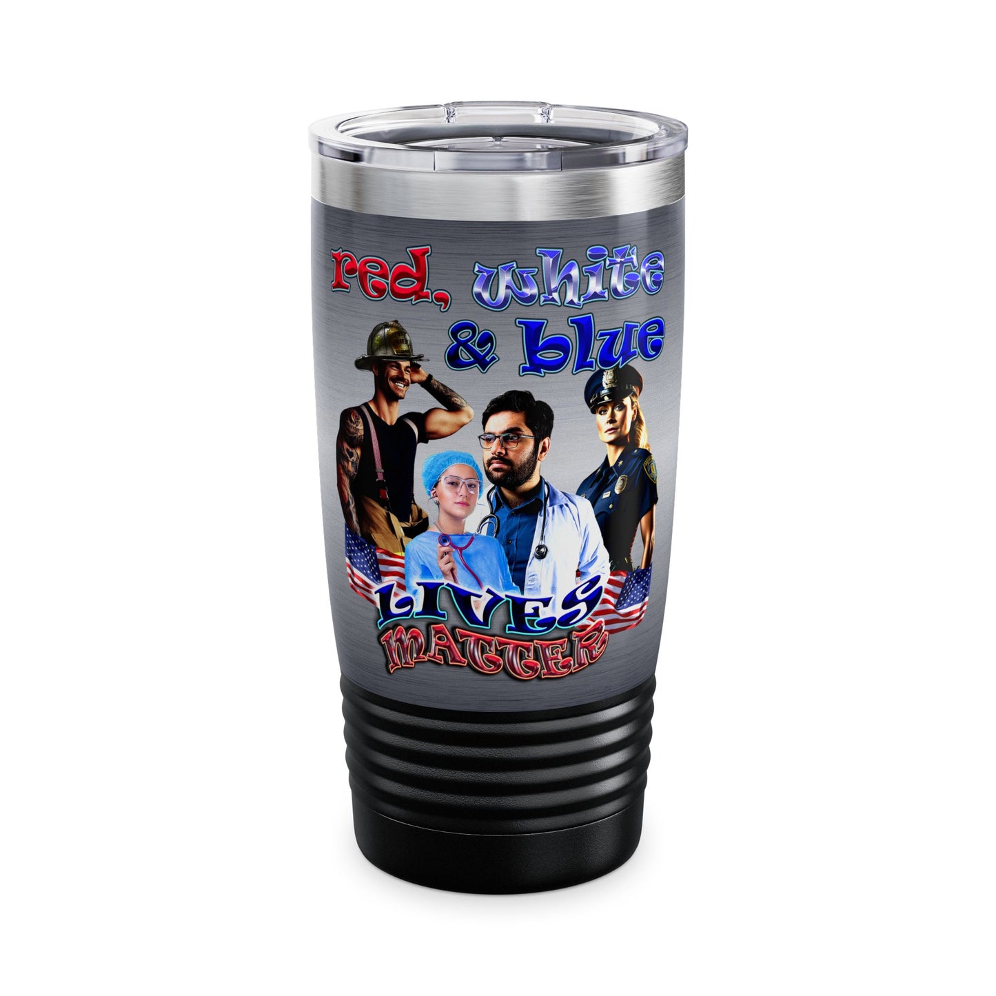 rw&b lives matter - Ringneck Tumbler, 20oz (brushed nickel)