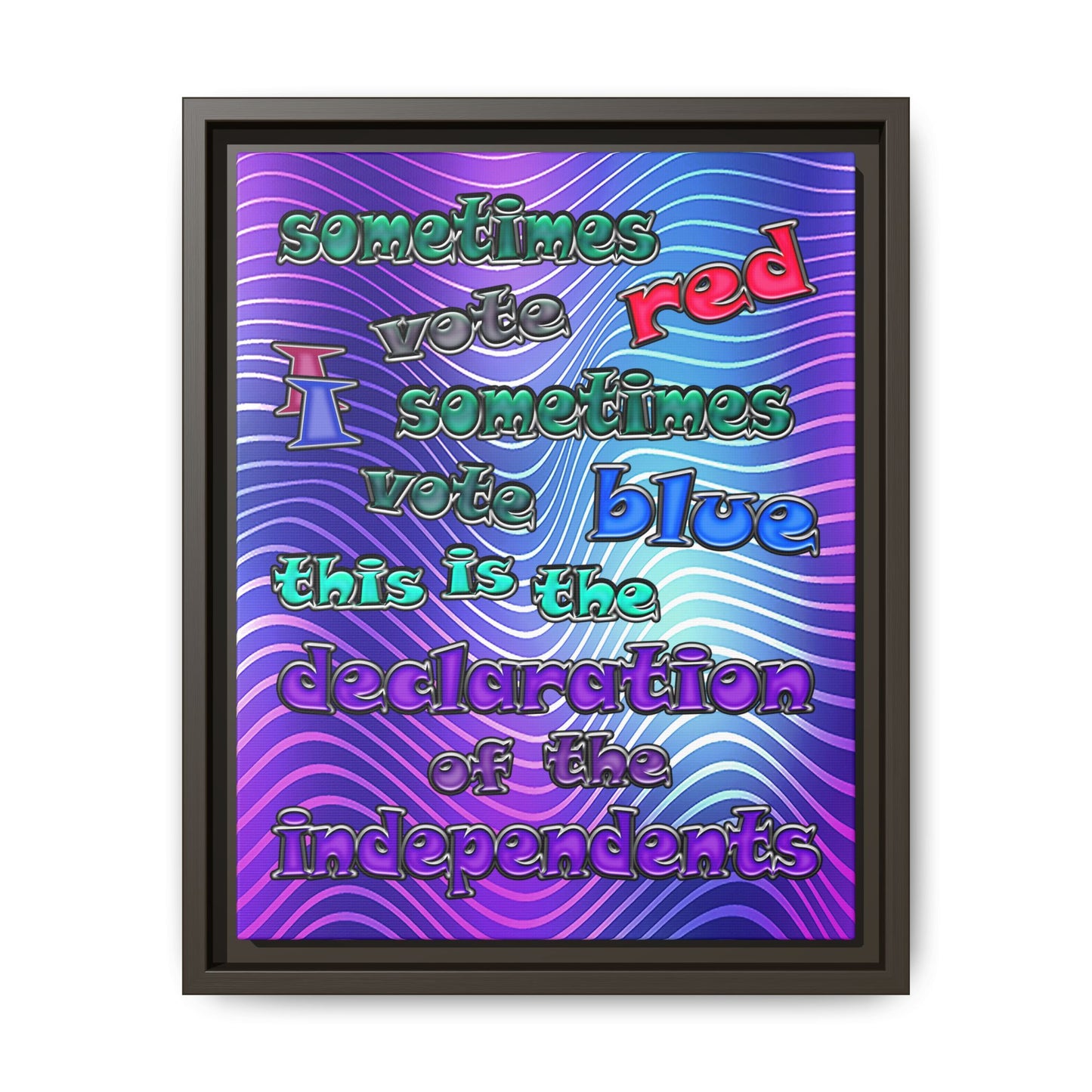 declaration of the independents - framed canvas art (purple wave)