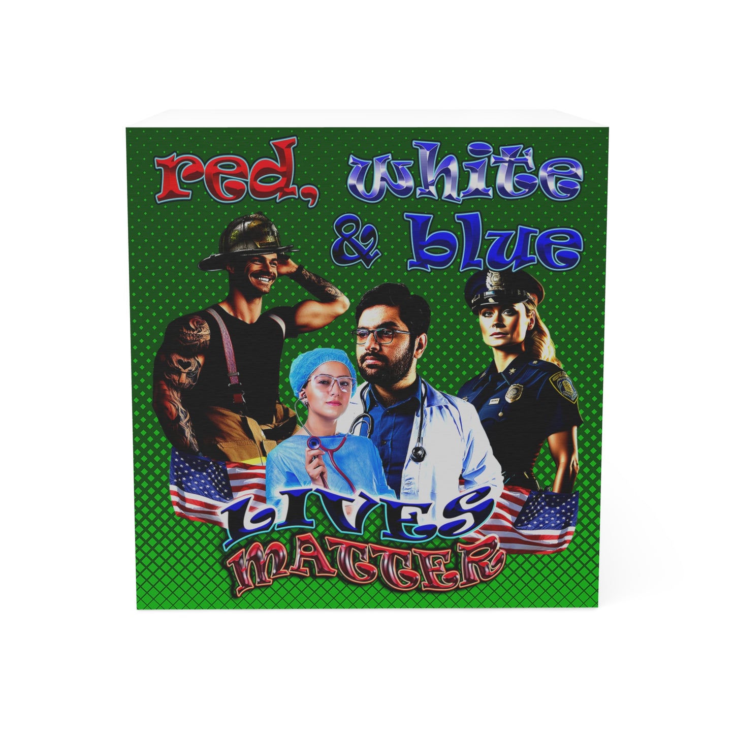 rw&b lives matter - note cube (logo green)