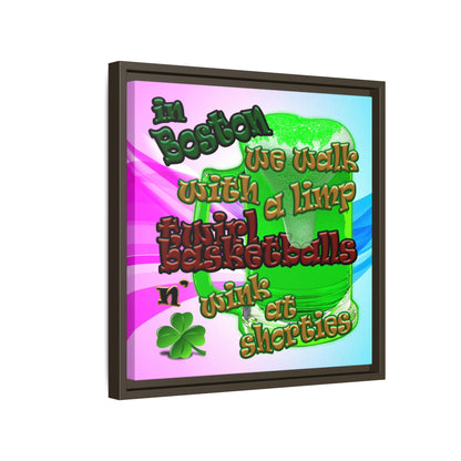 celtics logo - framed canvas art (light blue-pink wave)