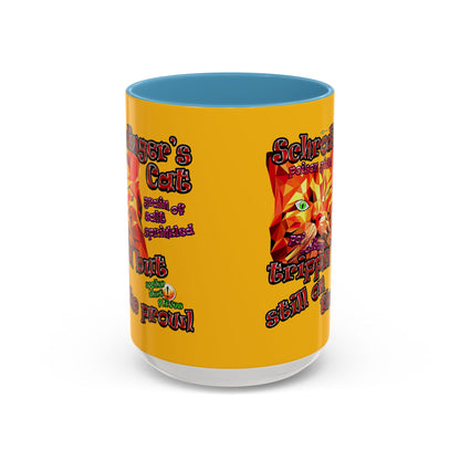 schrodinger's cat - Accent Mug (yellow)